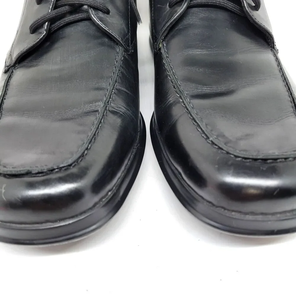 Cole Haan Mens Size 8 Black Leather Waterproof  Moc Toe Nikeair Ankle Boots